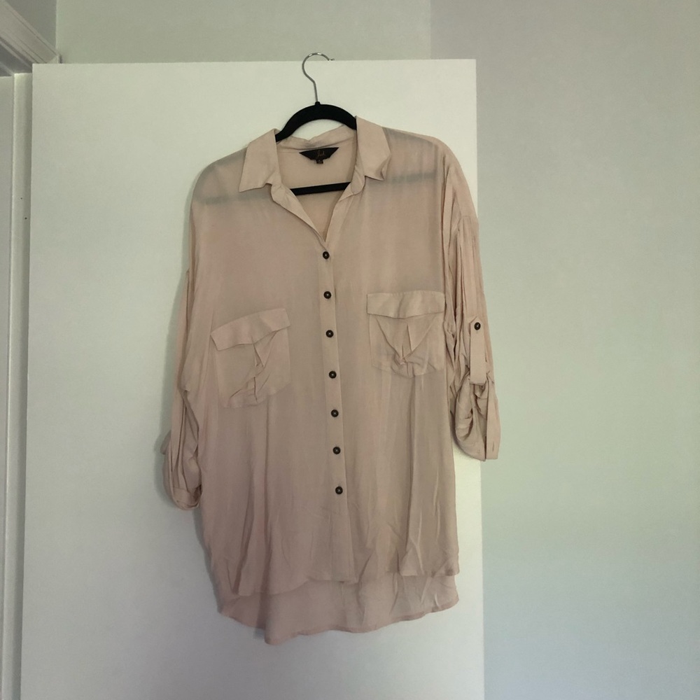 Oversized button up top